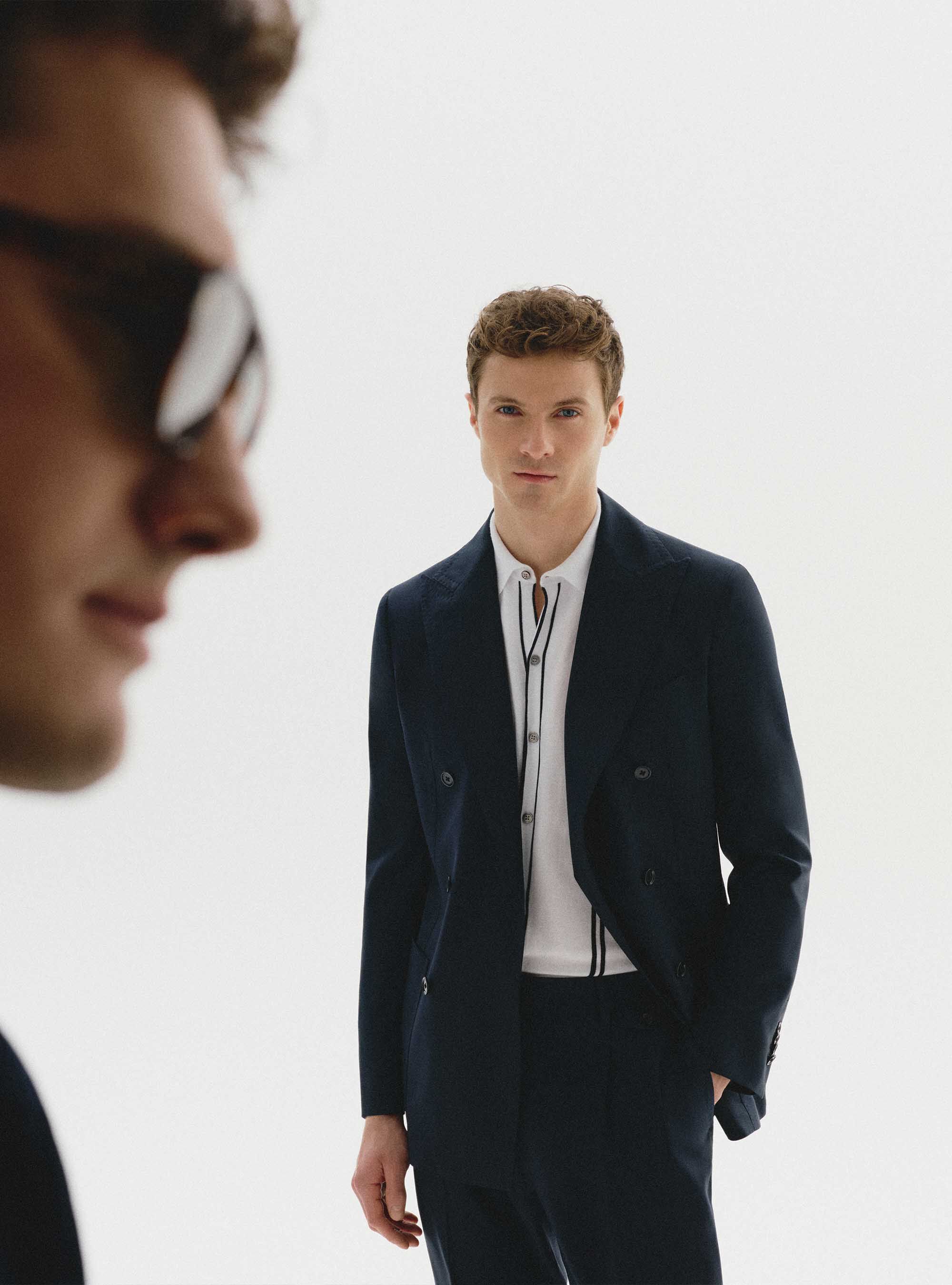 Veste crois&eacute;e en pure laine Vitale Barberis Canonico